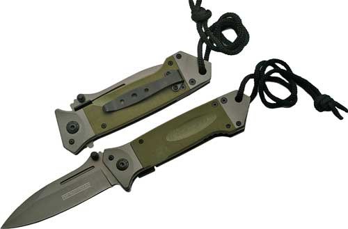 SZCO Drop Point Task Force Knife 5 in. Moss Green