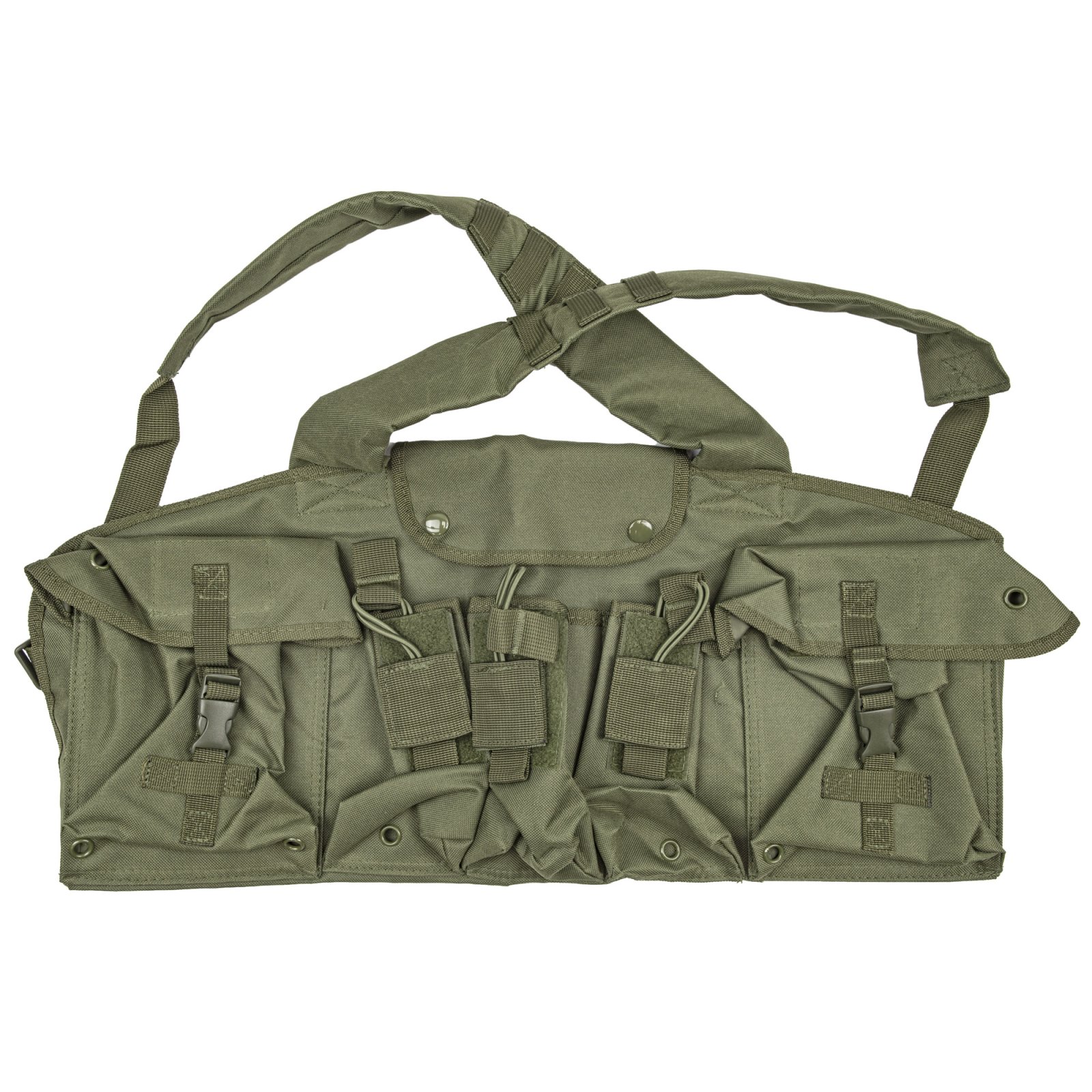 NcStar CVAKCR2921G AK Chest Rig, Green, Ambidextrous, Holds 6 Mags, Nylon
