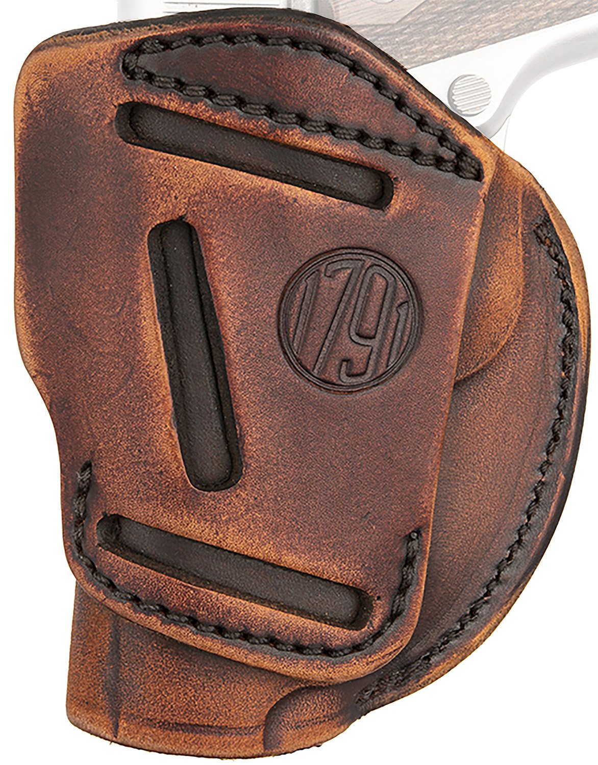 1791 Gunleather 4WH-1-VTG-R 4-Way Holster Vintage Brown RH Size 1 - 1791 Gunleather - VINTAGE