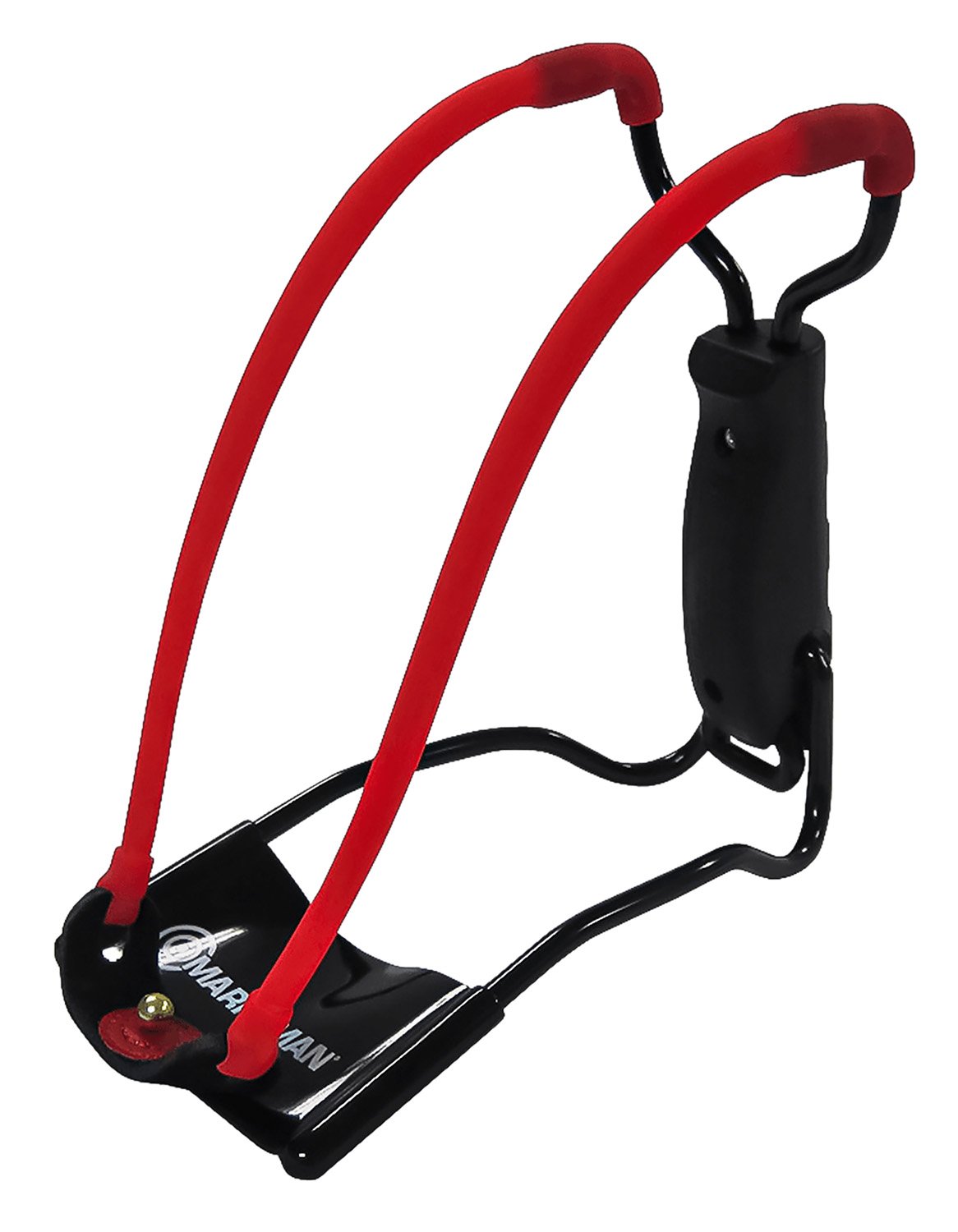 Marksman 3055 Folding Slingshot Red Hyper-Velocity Band Black Molded Handle - MRK - COMPACT