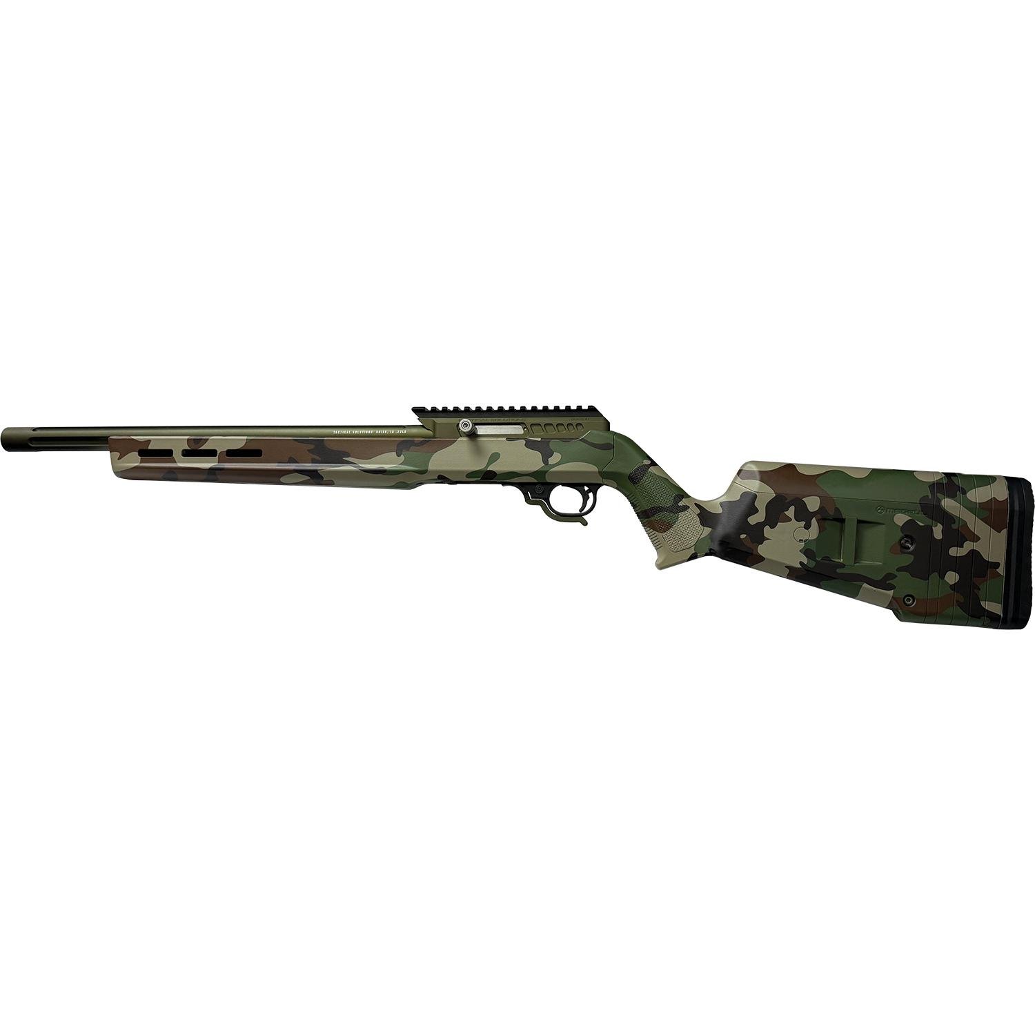 TacSol X-Ring VR Rifle .22 LR 10rd Capacity 16.5 1/2x28 Threaded Barrel Woodland Camo