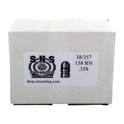 CAST 38 CALIBER (.358") 158GR ROUND NOSE LEAD 500-BOX - SNS CAST BULLETS - 38 CALIBER