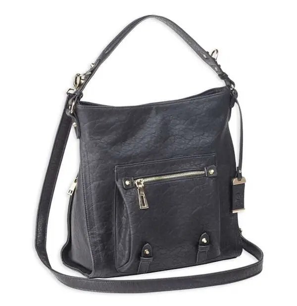 Bulldog BDP053 Concealed Carry Hobo Anna Purse with Holster Black Leather - Bulldog - BLACK