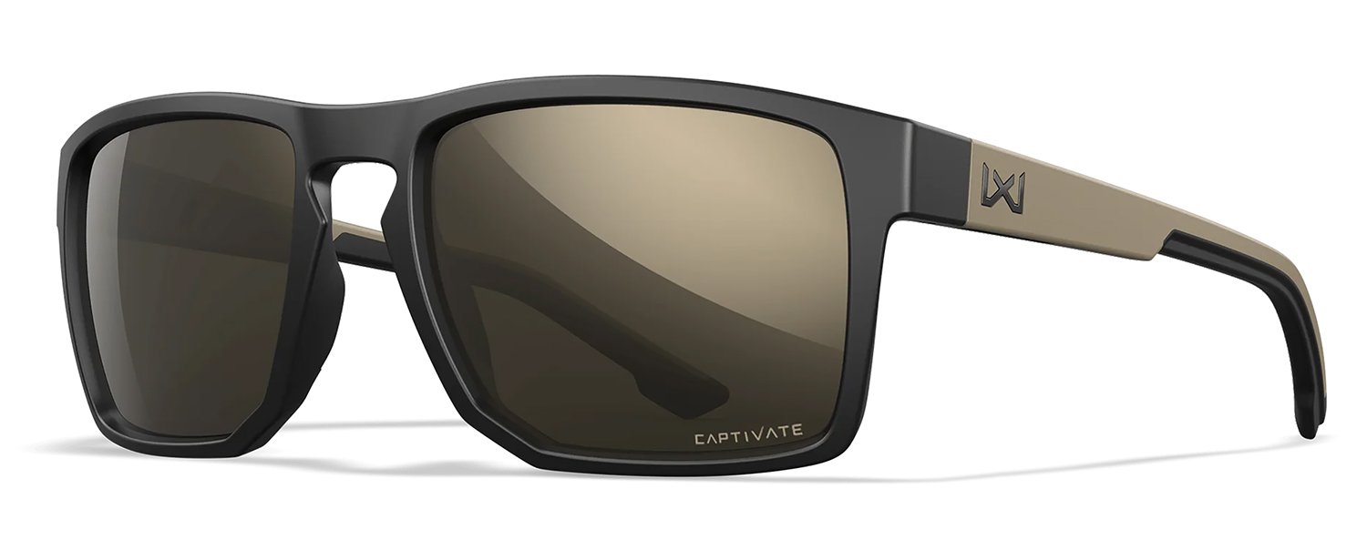 Wiley X AC6FND04 Founder Tungsten Mirror Lens Polycarbonate Matte Black w/ Tan Frame Frame - WILEYX - MATTE BLACK W/ TAN FRAME