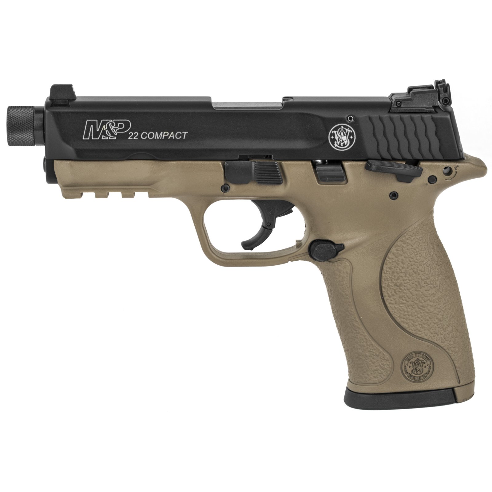 Smith & Wesson M&P22 Compact 22 LR 3.5 in Flat Dark Earth 10+1 Single Actio - Smith & Wesson - 22 LR