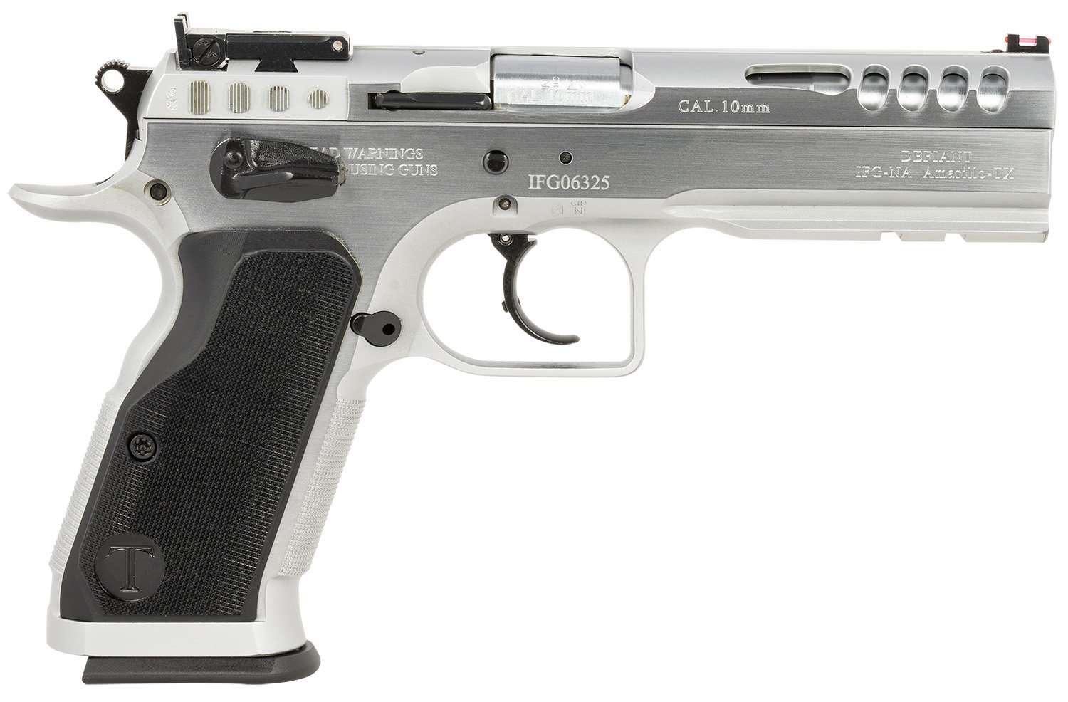 Tanfoglio TFSTOCKM10 Defiant Stock Master 10mm 13+1 4.75" Hard Chrome