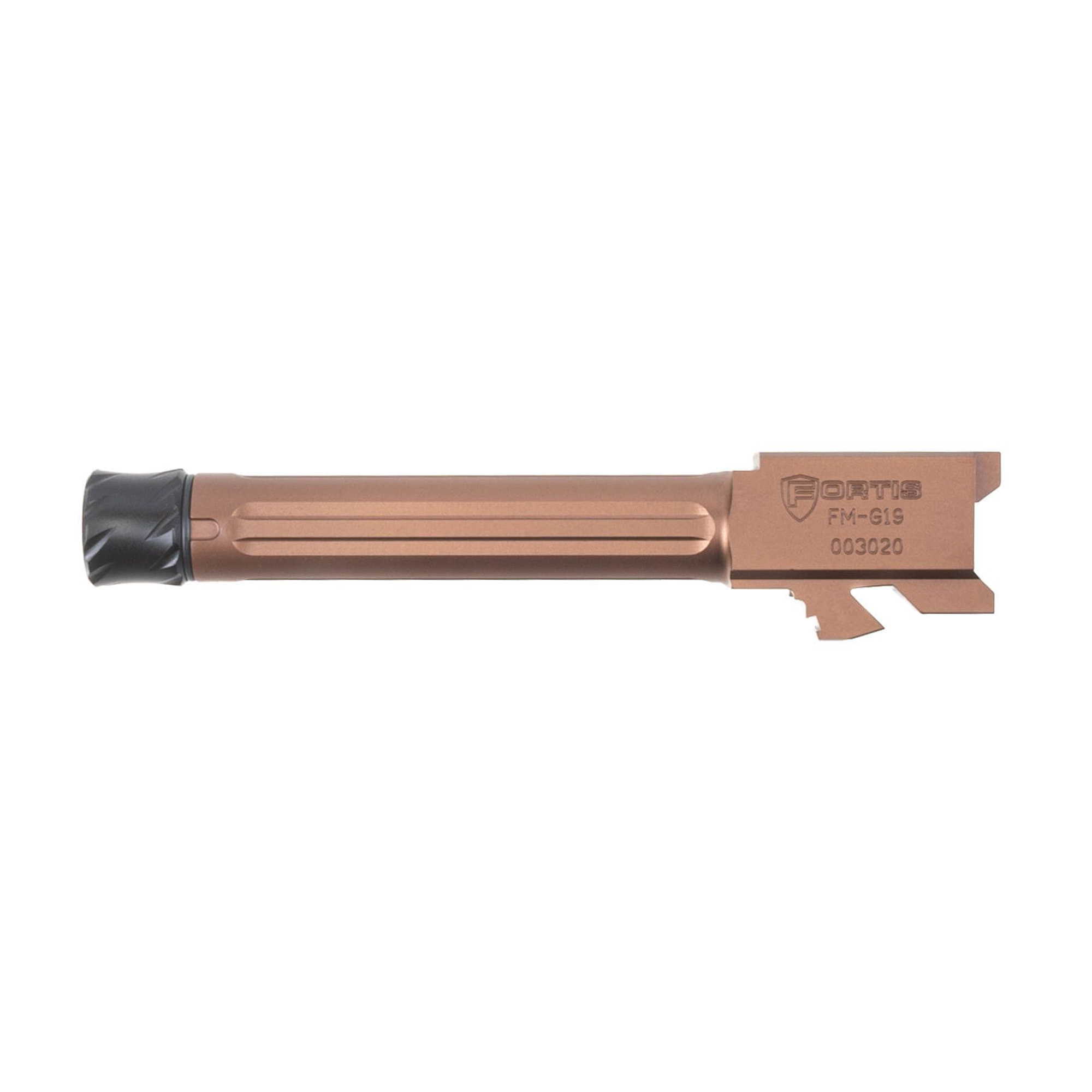 Fortis FM-G19-TB-CPPR 9MM Threaded Barrel, 4" Copper TiN for Glock 19/19X