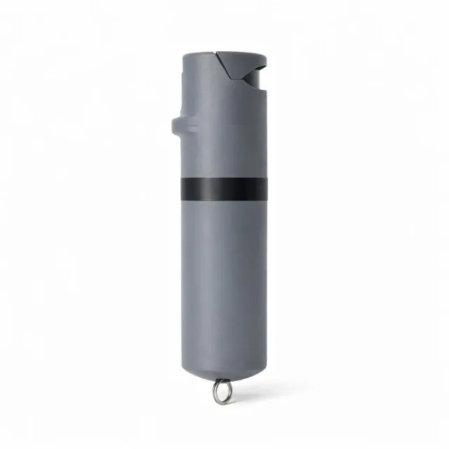 POM Industries PK-GRY-1.4 Pepper Spray Keychain Gray/Black 1.4% MC