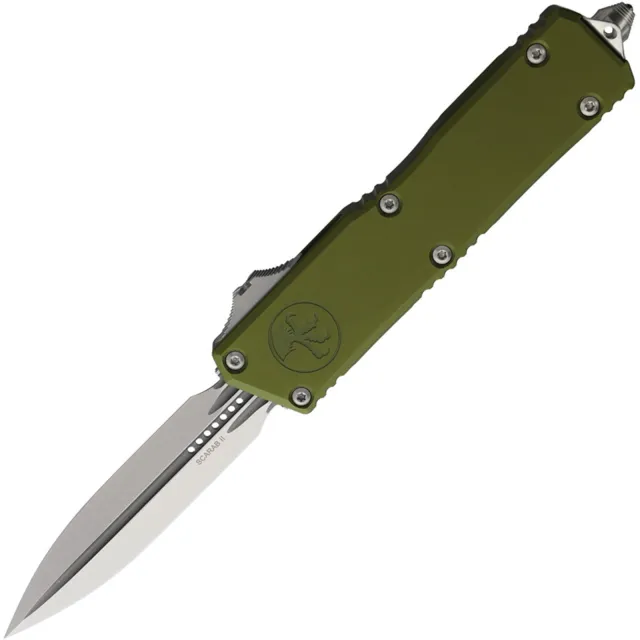 Microtech Scarab II G3 3.97 In D/E Stonewash OD Green ALU Handle