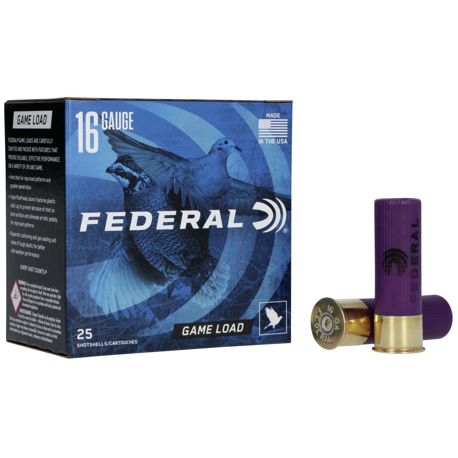 Federal H1608 Game-Shok 16 Gauge 2.75 in 1 oz #8 Shot 25 Rounds - Federal Premium Ammunition - 16 Gauge