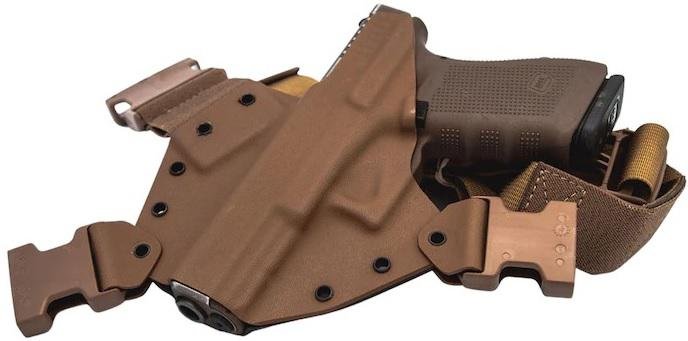 GUNFIGHTERS 1911G040222 Chest Holster Grey Coyote LH
