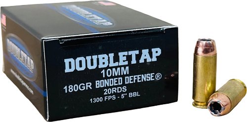 DoubleTap 10MM180BD20 10mm 180Gr JHP Ammo, 20 Rounds, 1300fps - DoubleTap Ammunition - 10MM