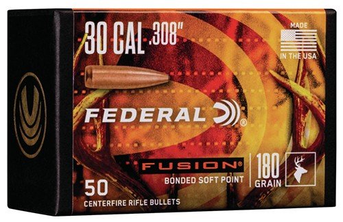 Federal FB308F4 Fusion .308 180gr Soft Point Bullets 50ct Box - Federal Premium Ammunition - 30 Caliber