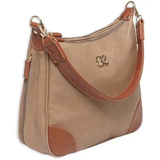 Bulldog BDP014 Hobo Purse Taupe Leather 13in Ambidextrous Holster - Bulldog - TAUPE W/TAN TRIM