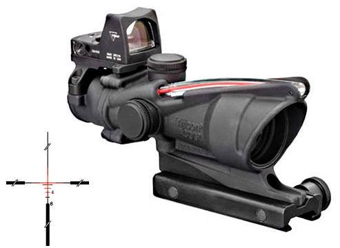Trijicon TA31C100550 ACOG 4x32mm Red Crosshair .223 6in Matte Black - Trijicon - 32MM