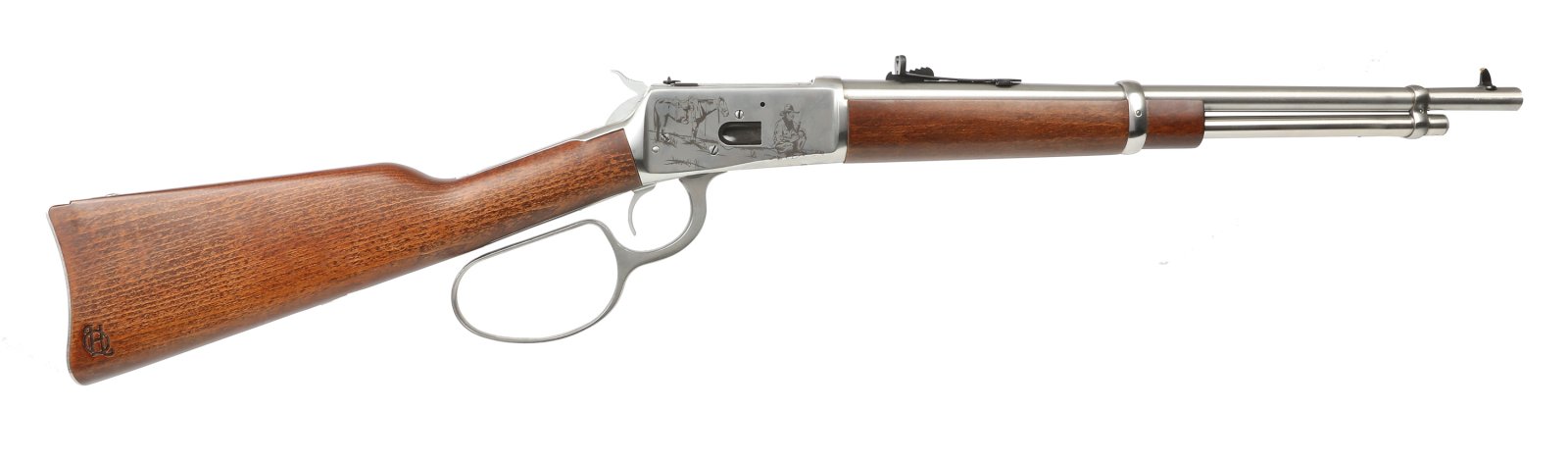Heritage H92357189-EN2 .357MAG 18" SS/Hardwood Engraved Lever Rifle - Heritage - 357 Magnum | 38 Special