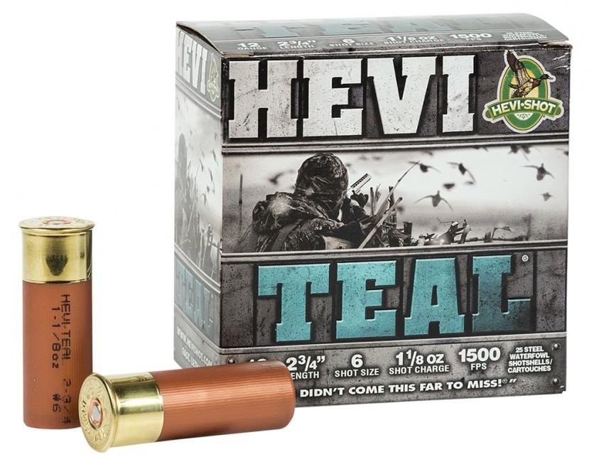 HEVI-Shot HS61226 HEVI-Teal 12Gauge 2.75" 1 1/8oz 6Shot 25 Per Box/10... - HEVI Shot - 12 Gauge