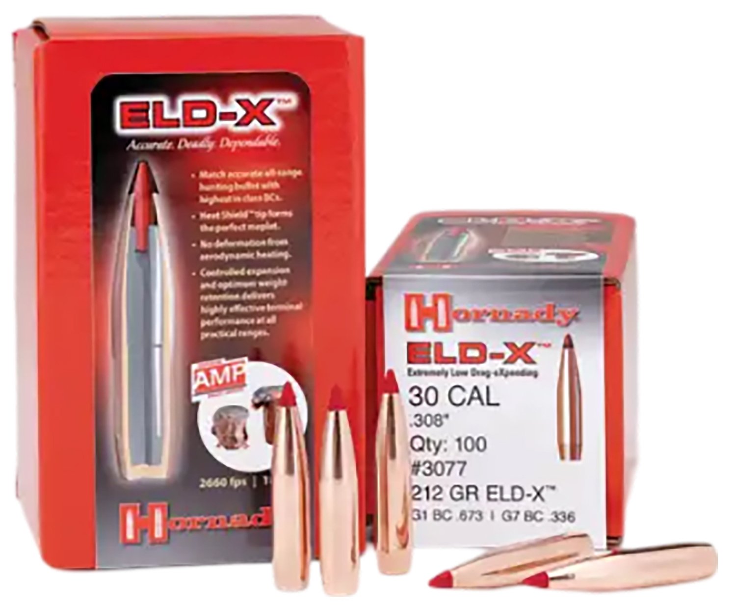 Hornady 30731 ELD Match Target 30 Cal .308 208 gr Extremely Low Drag-Match (ELD-M) - Hornady Manufacturing Company - 30 Caliber