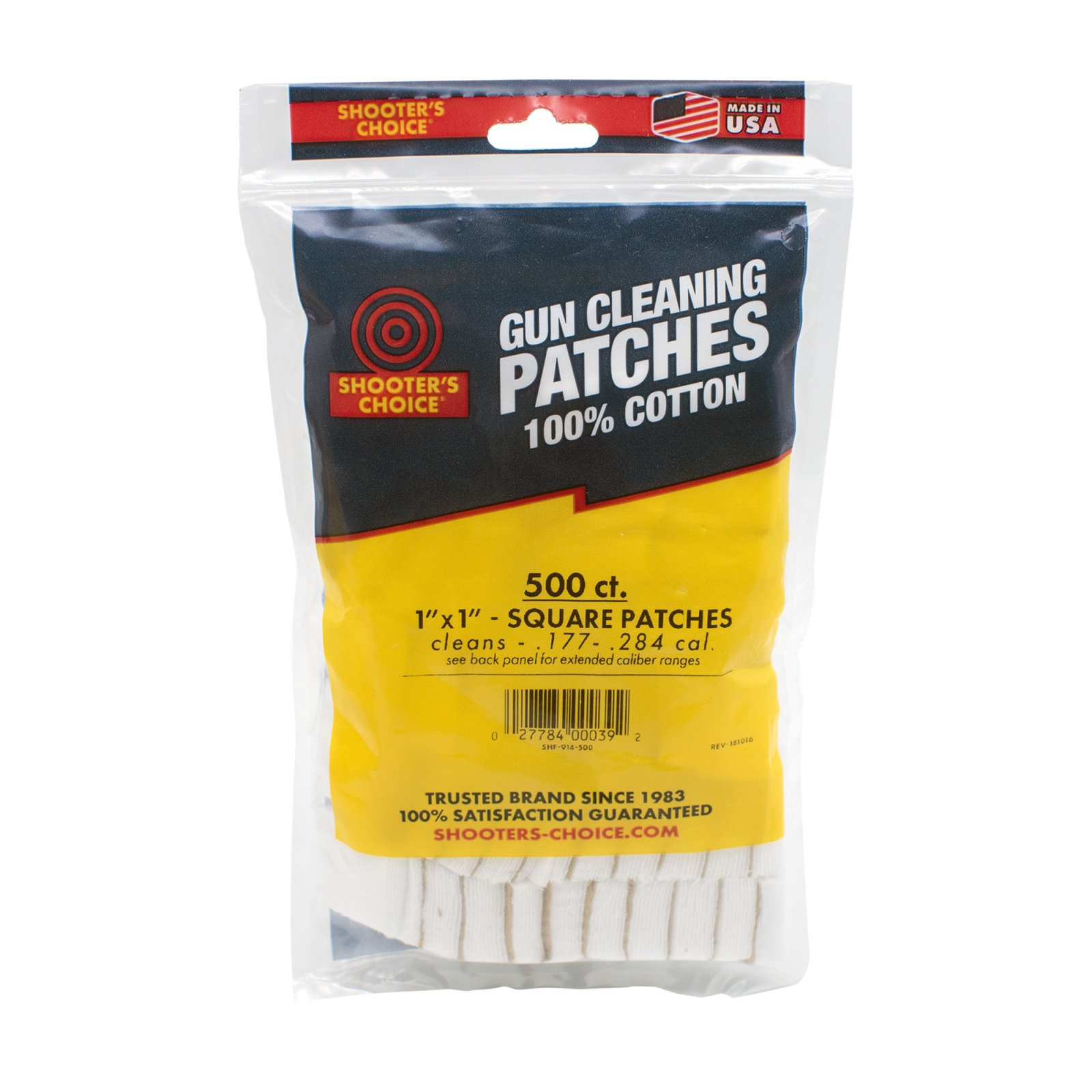 Otis Technology 1" Square Cleaning Patch 500 Pack - Cotton Gun Cleaning Patches for Solid Rod Jags