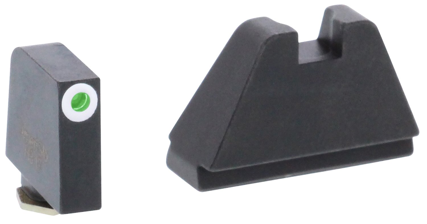AmeriGlo GL482 Optic Sight Set Glock 5XL Green Tritium White Outline - AMER - STEEL