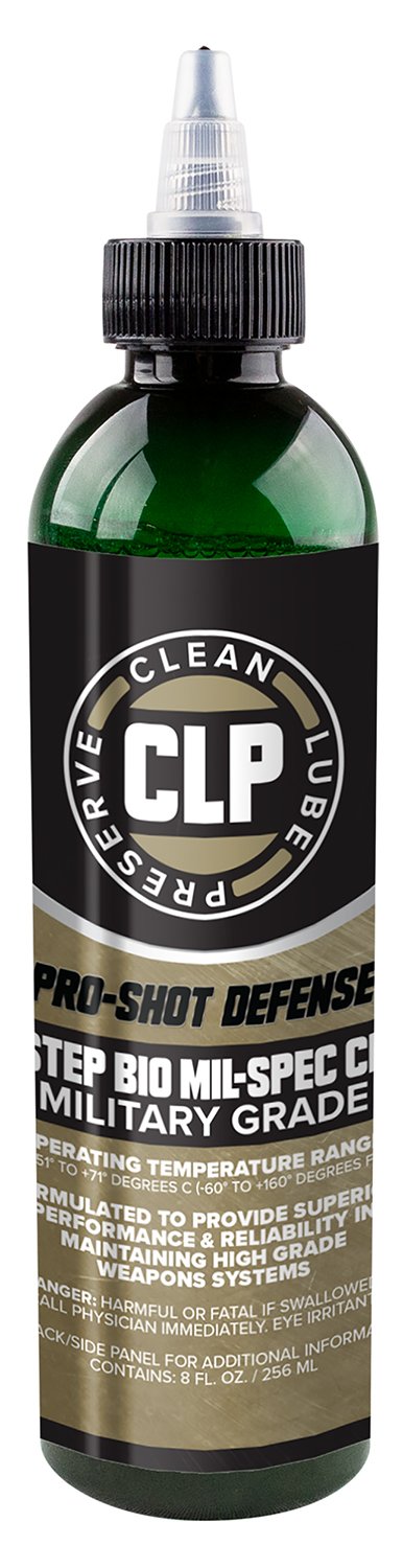 Pro-Shot 1 Step BIO Mil-Spec CLP 8oz - Synthetic Oil for Firearms, Odorless - Pro-Shot Products - 8 OZ