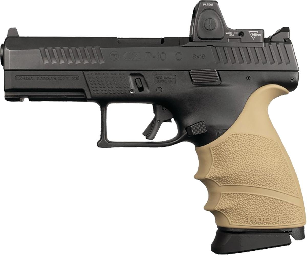 CZ P-10 C 9mm FDE Grip Sleeve Hogue HandAll Beavertail Design - Hogue - 9mm