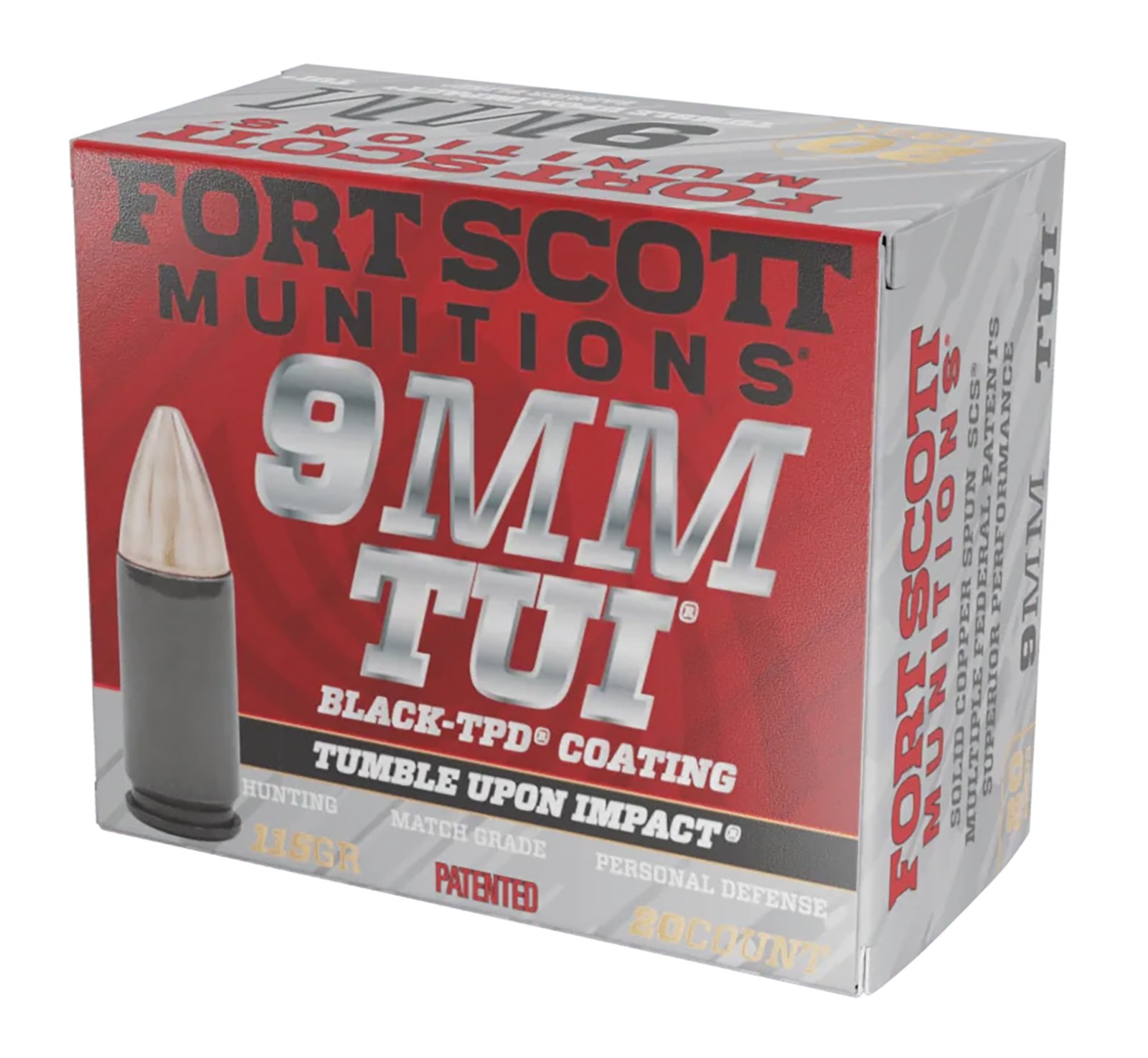 Fort Scott Munitions 9MM115SCVTPD TUI 9mm 115gr Solid Copper Ammo 20 Rounds - Fort Scott Munitions - SOLID COPPER SPUN