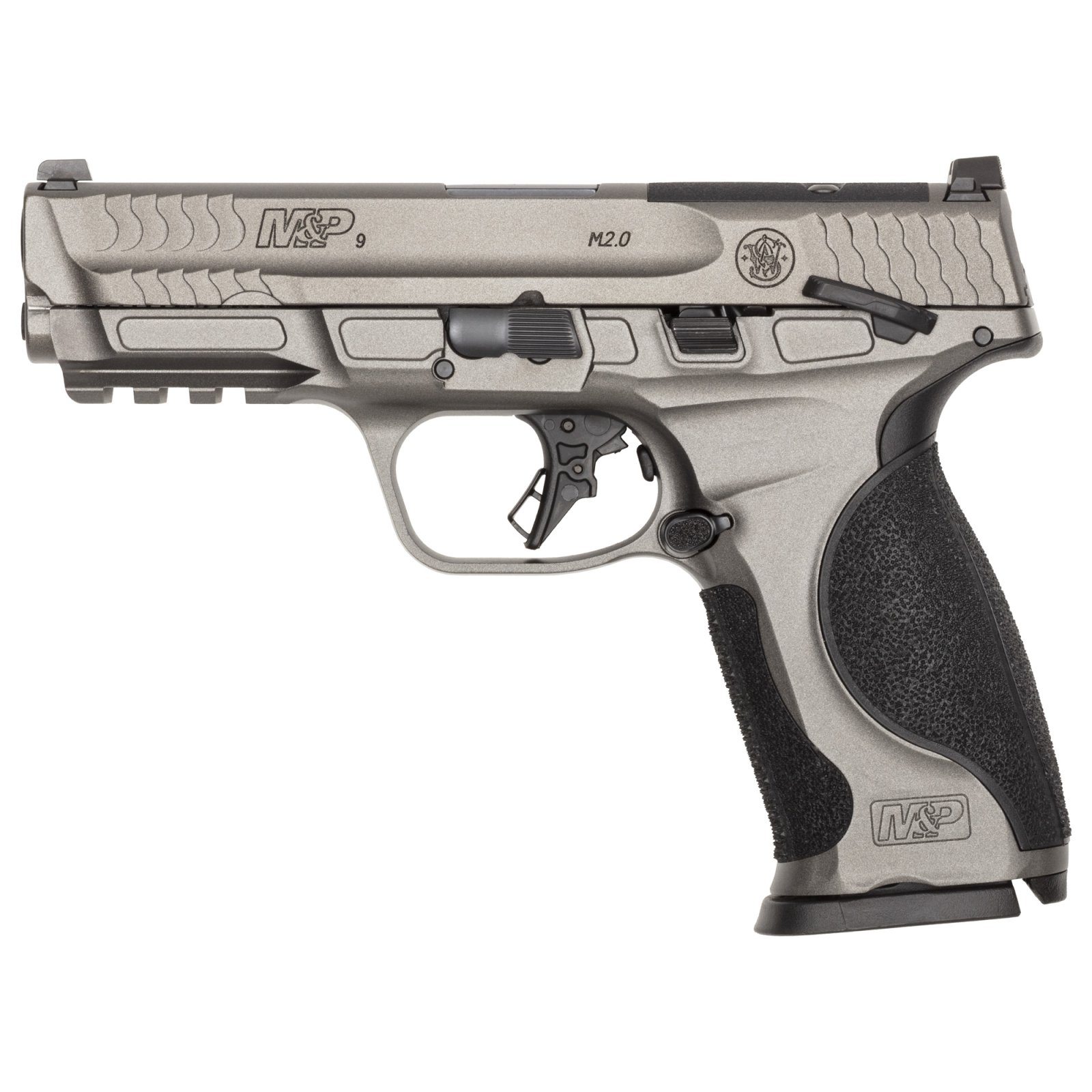 S&W M&P9 M2.0 Metal Optic Ready Handgun 9mm Luger 10rd Magazines(2) 4.25 Barrel Thumb Safety Load Indicator CA Compliant - Smith & Wesson - 9mm