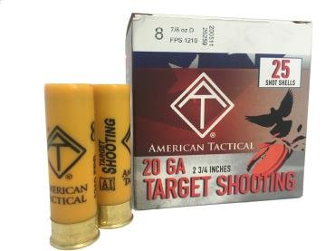 American Tactical ATIAC20T8C 20ga Target Load 2.75" #8 7/8oz 1210fps 250rds - American Tactical Imports