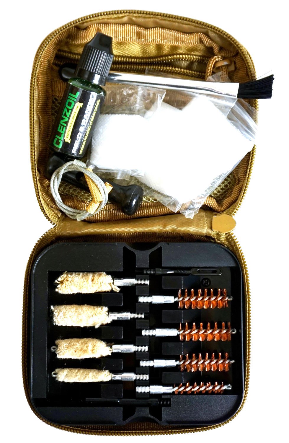 Clenzoil 2076 Field & Range Cleaning Kit Multi-Caliber Pistol-17 Pieces Tan