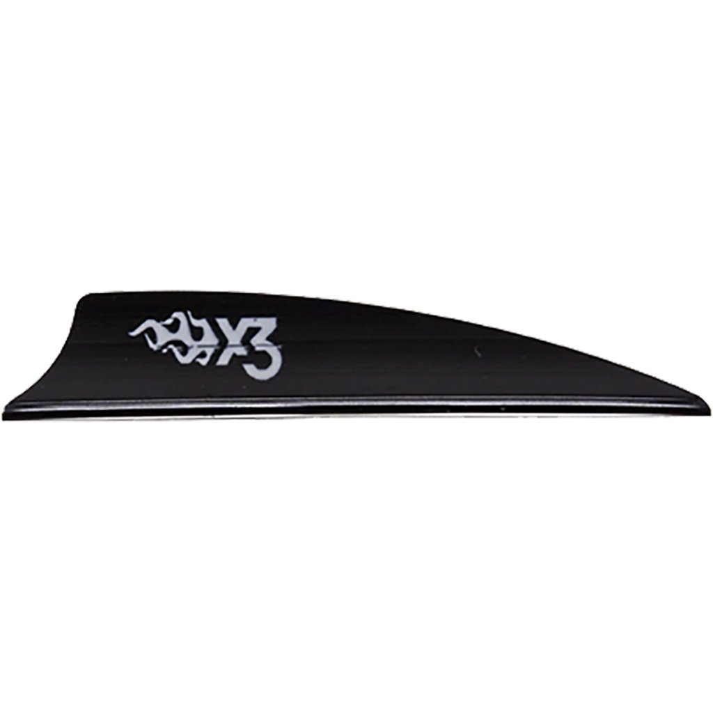Bohning X3 Vanes Black 2.25 in. 100 pk. Shield Cut Ultra-Stiff Lower Profile Design - Bohning