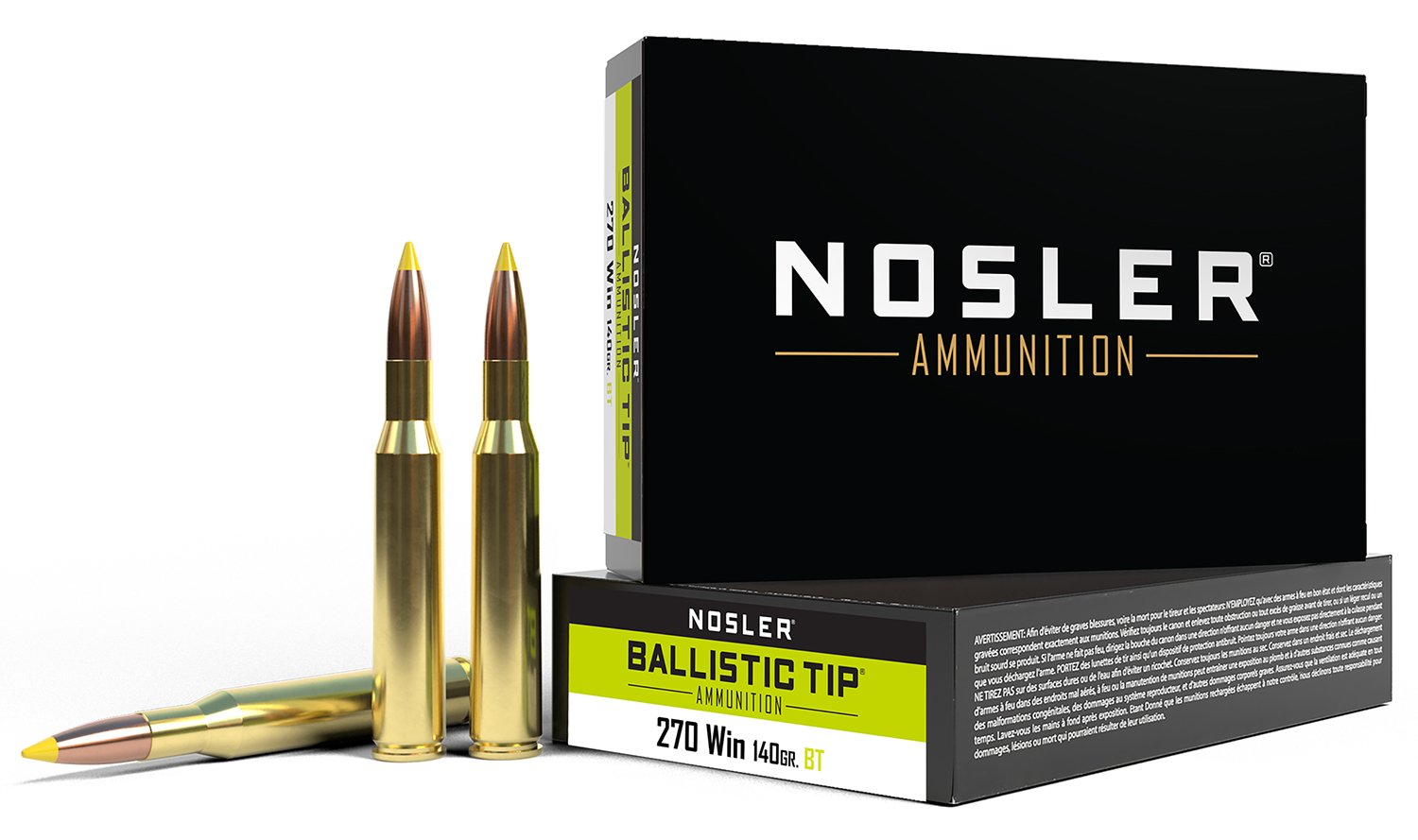 Nosler 40055 Ballistic Tip 270 Win 140 gr Spitzer Bullet 20 Rounds - Nosler - SPITZER BALLISTIC TIP