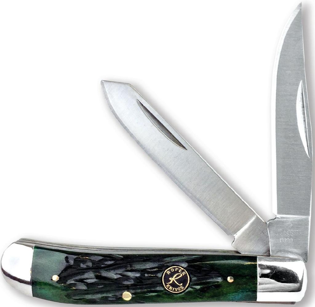ABKT RP0008CGB 3.5" Closed 2.75" Blade Green Jigged Bone Handle