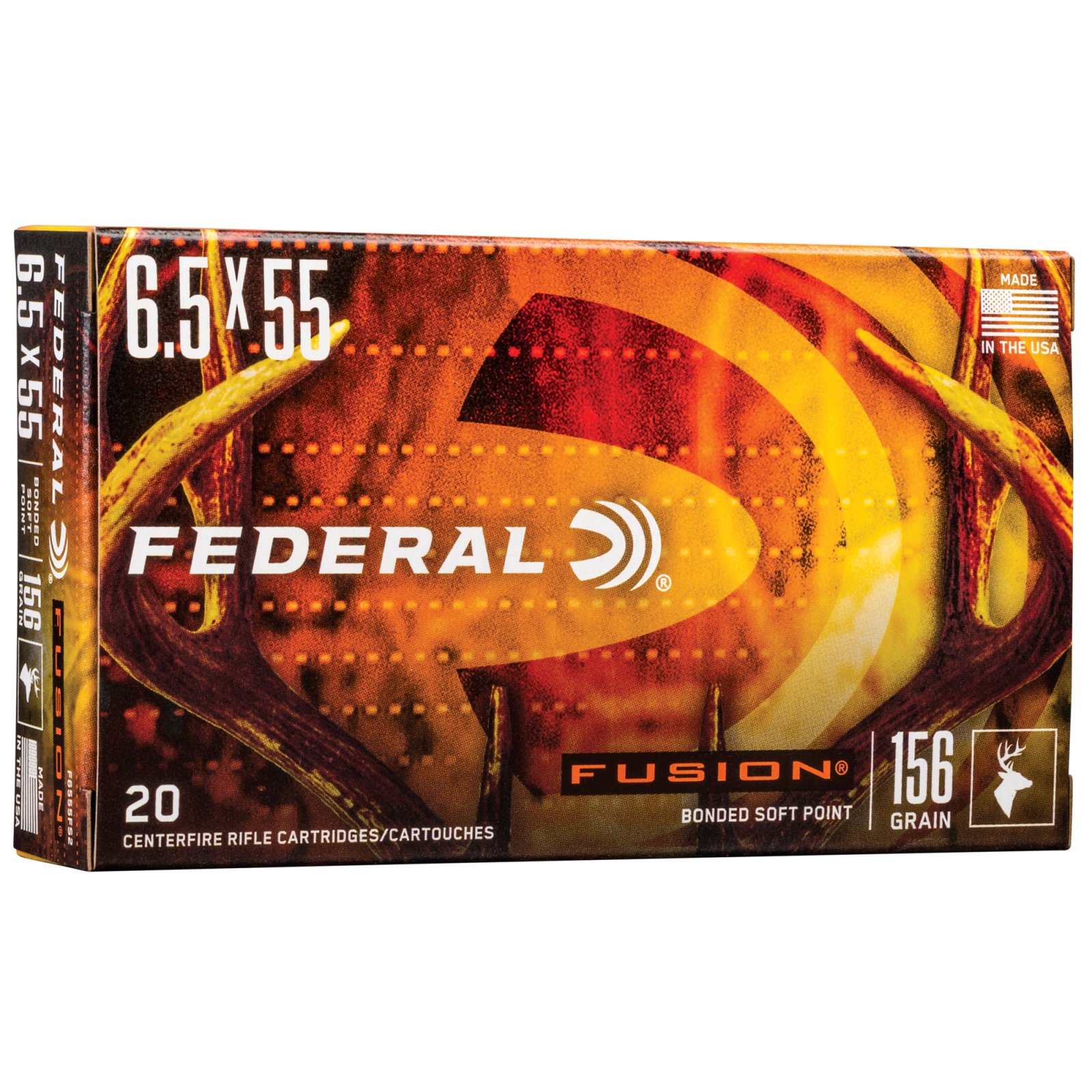 Federal F6555FS2 Fusion 6.5X55 Swedish 156Gr Soft Point 20 Rounds