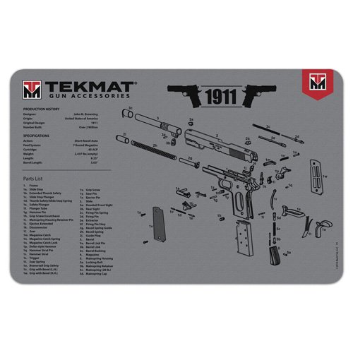 TekMat 1911 Pistol Maintenance Mat 11"x17" Grey