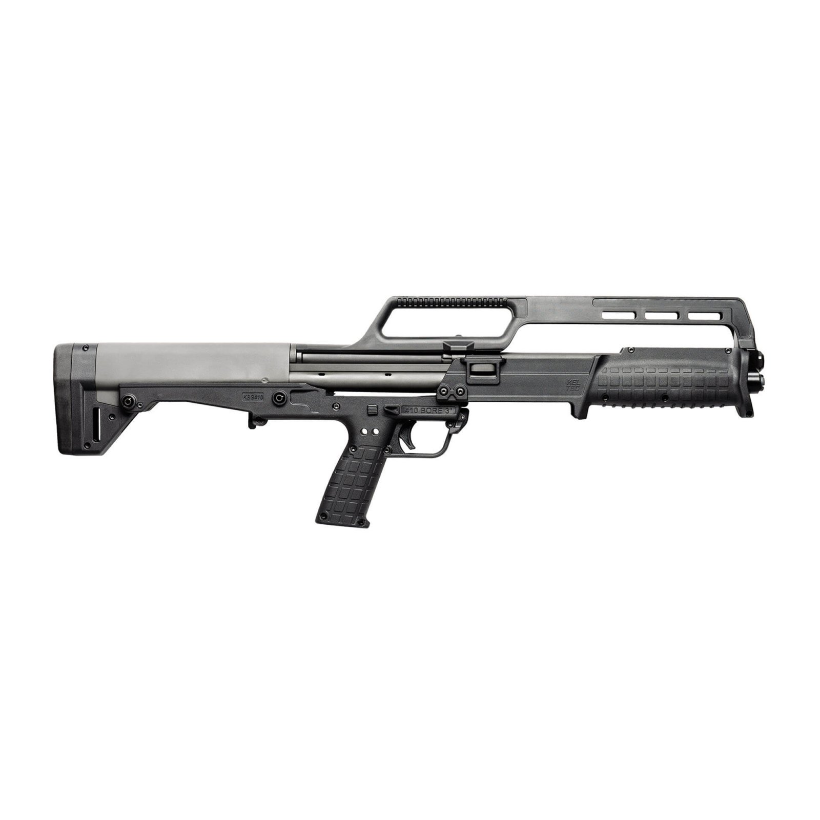 Kel-Tec KSG410BLK Bullpup Pump Shotgun: Lightweight, Dual-Tube, .410 Bore, 5.4lbs, 26.1" Length, 18.5" Barrel, 11rd Capacity, Black, Fiber Optic Sight - Kel-Tec - 410 Bore
