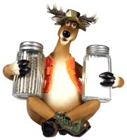 River's Edge 532 Glass Salt-and-Pepper Shakers with Deer Holder