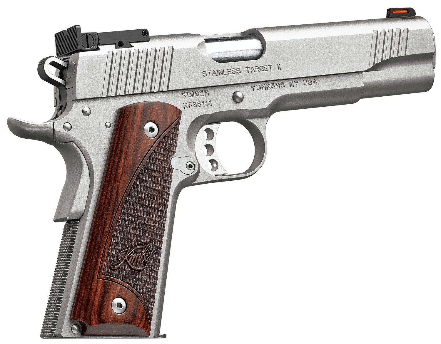 Kimber 3200326 Stainless Target II 9mm Pistol 5" Rosewood Grips 8rd - Kimber Manufacturing, Inc. - 9mm
