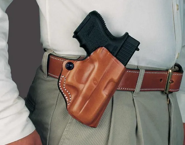 DeSantis 019TAB6Z0 Mini Scabbard Tan Leather Belt Slide for Glock 19/23/32 - View 2