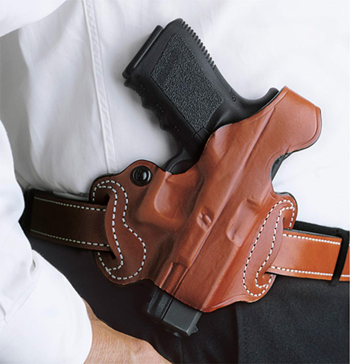 DeSantis 085BAZ9Z0 Thumb Break Mini Slide Black Leather Holster Right Hand - View 2