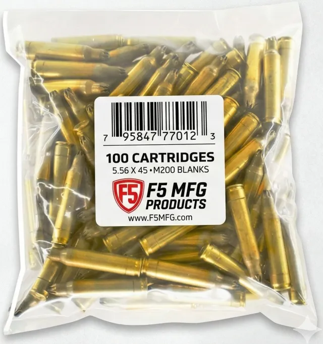 B5 Systems F5 M200 5.56 NATO Mil Spec Blanks 100 Cartridges Bulk Pack - View 2