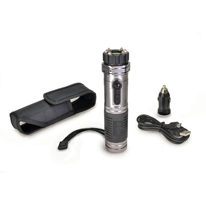 Zap ZAPL Light Stun Gun Flashlight 1M Volts Silver Rechargeable Combo - View 2