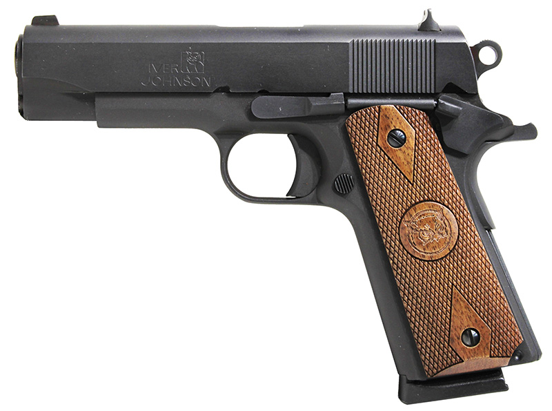 Iver Johnson Arms 1911 Falcon Commander Pistol: Matte Blue, .45 ACP, 4.25-inch Barrel, 8-Round Mag, Round Combat Hammer - View 2