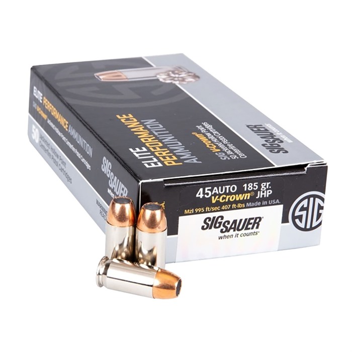 Sig Sauer Elite V-Crown .45 ACP 185 gr JHP Ammo - View 2