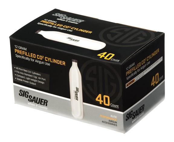 Sig Sauer AC1240 CO2 Cartridges, 12g, 40-Pack, Silver - View 2