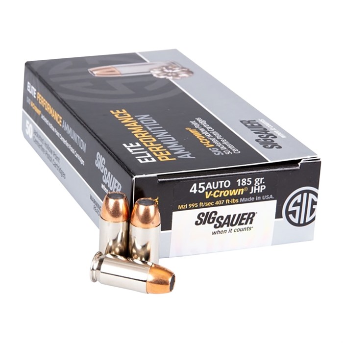 Sig Sauer E45AP1-50 V-Crown 45 Auto 230GR JHP 50 Rounds Box - View 2