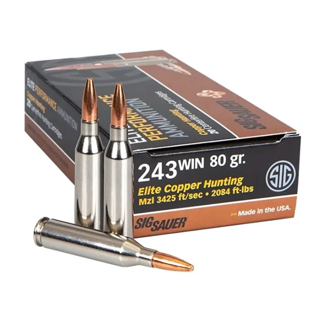 Sig Sauer E243H1-20 Elite .243 Win 80GR Copper 20RDS Hunting Ammo - View 2