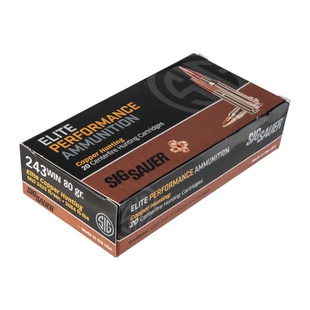 Sig Sauer E243H1-20 Elite .243 Win 80GR Copper 20RDS Hunting Ammo - View 3