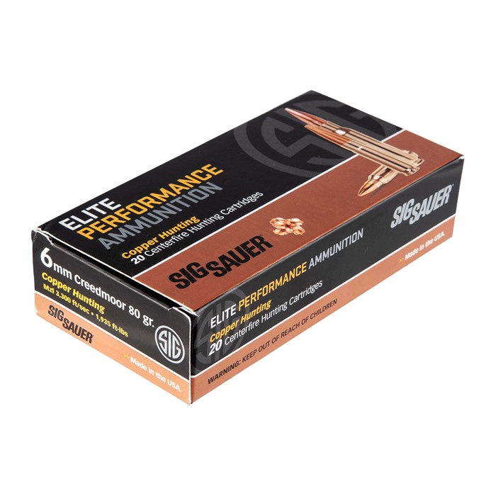 SIG Sauer Elite Hunting Copper 6mm Creedmoor Ammo 80gr - View 3