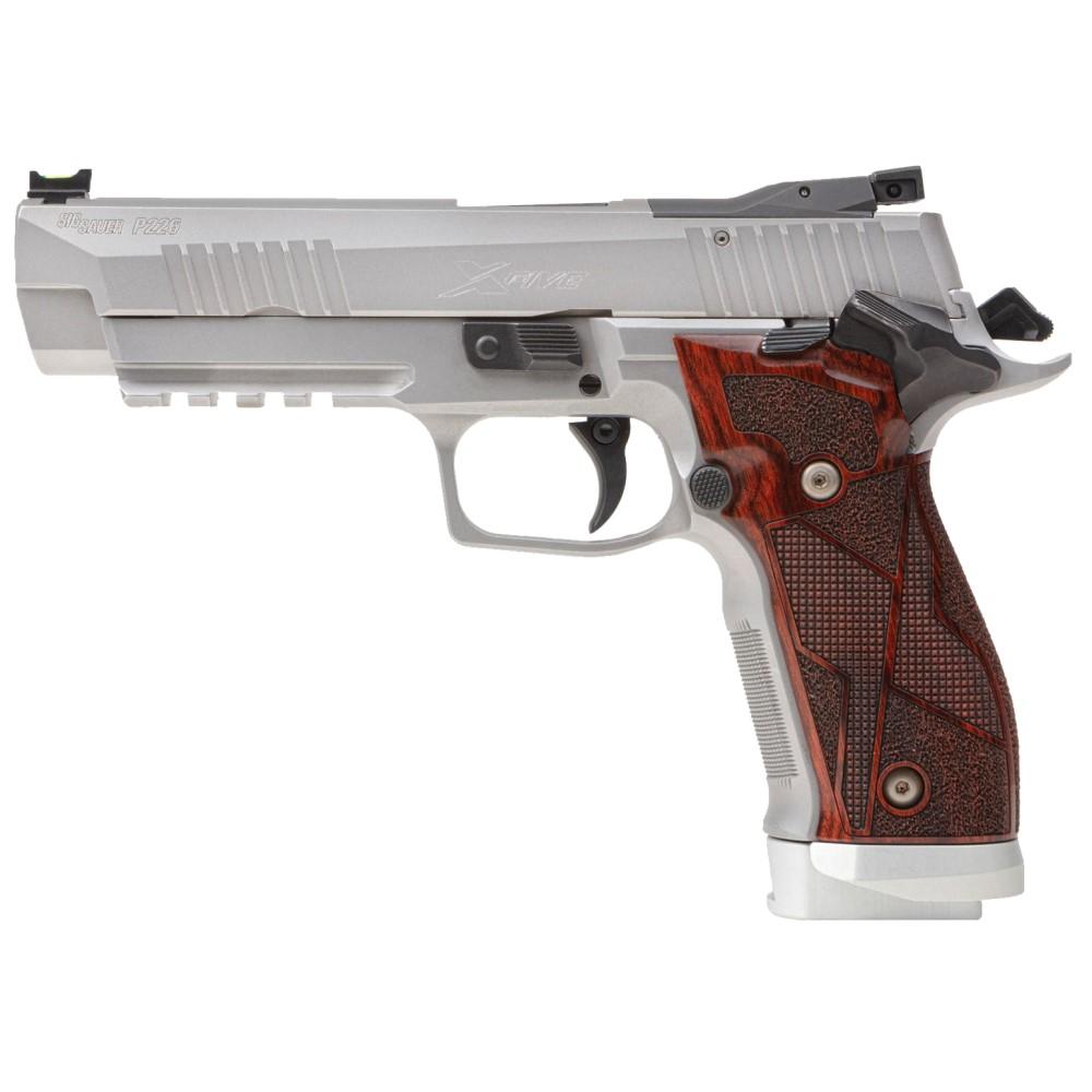 Sig Sauer P226X59CLASSIC 9mm SAO 5" SS Optic Cut Hogue Cocobolo Grip - View 2